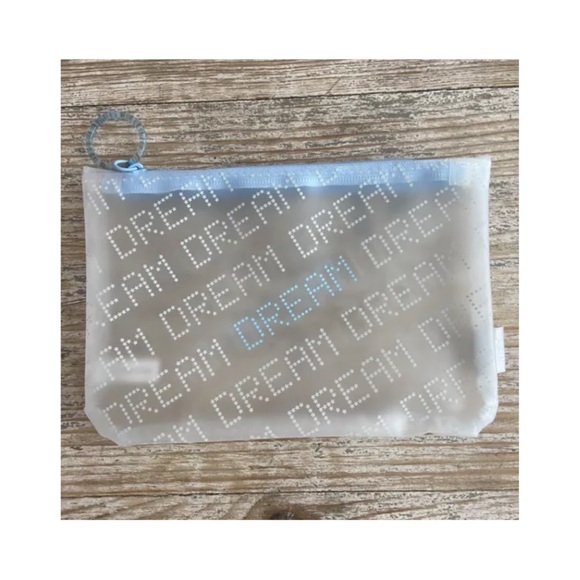 IPSY Blue Drawstring Pouch with “Dream” Print & Matching Cosmetic Bag - 5 x 7” - Picture 3 of 5